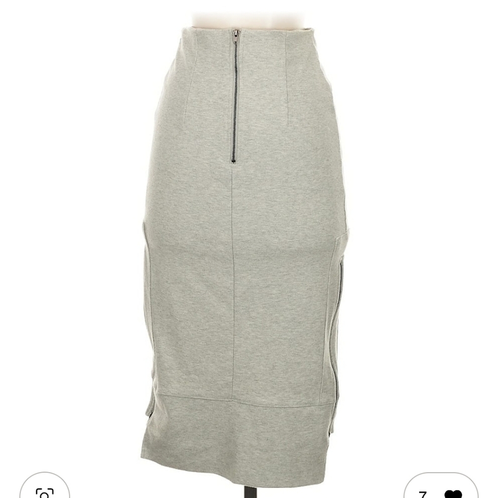 Modern Romeo & Juliet Couture Gray Midi Skirt | High-Low Hem | Size S